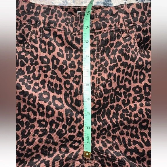 LOFT Size 27/4 Curvy High Waist Skinny Corduroy Pants animal print stretchy - Picture 12 of 13